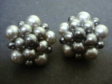 Beautiful Silvery Grey Pearl Earrings Clip Style