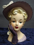 Relpo Head Vase Lady in Purple