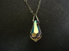 Vintage Crystal Pendant - Faceted Teardrop