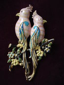 Beautiful Large Brooch - Pair of Parrots