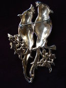 Beautiful Large Brooch - Pair of Parrots