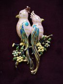 Beautiful Large Brooch - Pair of Parrots