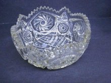 Pressed Glass Bowl Sawtooth Edge