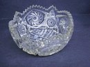 Pressed Glass Bowl Sawtooth Edge