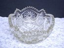 Pressed Glass Bowl Sawtooth Edge