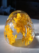 Egg Shape Paperweight Saffron Yellow