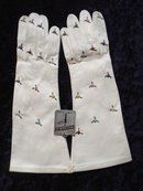 Vintage Leather Gloves - Hand Embroidered