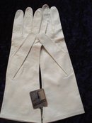 Vintage Leather Gloves - Hand Embroidered