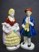 Beautiful Vintage Pair Figurines Signed Occupied Japan