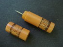 Antique Bakelite Needle Case - Coral Colour
