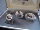 Sterling Cuff Links and Tie Pin Set Boxed