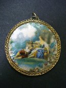 Magnificent Limoges Pendant Enamel on Porcelain