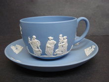 Fabulous Cup & Saucer Jasperware Teacup Set Circa 1947