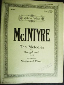 10 Melodies from Song-Land by E V McIntyre