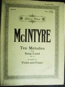 10 Melodies from Song-Land by E V McIntyre