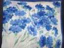 1940-50's Handkerchief - Blue Carnations