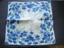 1940-50's Handkerchief - Blue Carnations