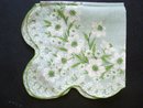 1940-50's Hanky Handkerchief - Green White