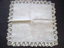 Wedding Handkerchief - Lace and Embroidery