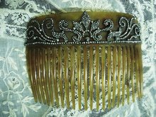 Antique Jewelled COMB - Marcasites