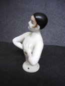 Antique Half Doll Porcelain Pin Cushion Doll