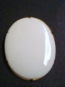 Victorian Porcelain Brooch Large
