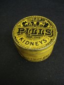 Round Tin Box BDC Gin Pills for the Kidneys