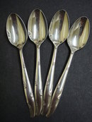 Set of Four Coffee Spoons SILVER FLOWERS