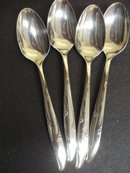 Set of Four Coffee Spoons SILVER FLOWERS