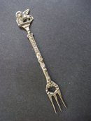 Figural Condiment Fork - Italian Silver
