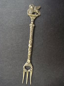Figural Condiment Fork - Italian Silver