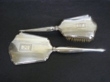 Sterling Mirror / Brush Set Monogram B