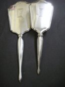 Sterling Mirror / Brush Set Monogram B
