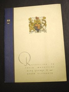 Reception Program to King George VI and Queen