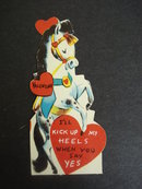 Figural Valentine Card - I'll Kick Up My Heels