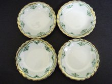 Butterpats Green/White/Gold Set of Four