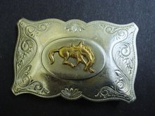 Western Style Men's Belt Buckle Silver Tone
