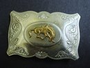 Western Style Men's Belt Buckle Silver Tone