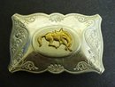 Western Style Men's Belt Buckle Silver Tone