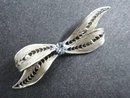 Filigree Broach Silver Tone Bow