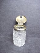 Mustard jar Cut Glass and Silver