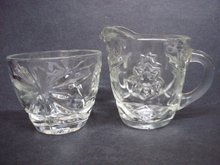 Pressed Glass Cream and Sugar Set