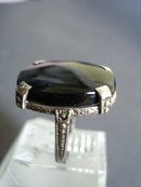 Sterling Onyx Ring - Large Black Onyx