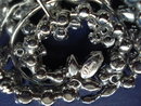 Gustav Gustave Sherman Rhinestone Brooch Iridescent Blue Signed