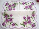 Handkerchief Hanky Purple and White