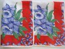 Handkerchief Hanky Purple Flowers and Bows