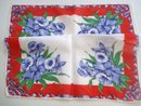 Handkerchief Hanky Purple Flowers and Bows