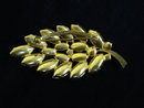 Rhinestone Leaf Broach Topaz/Citrine