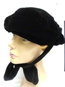 Antique Ladies Hat Black Velvet