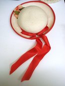 Very Pretty Child's Hat Ribbons and Roses